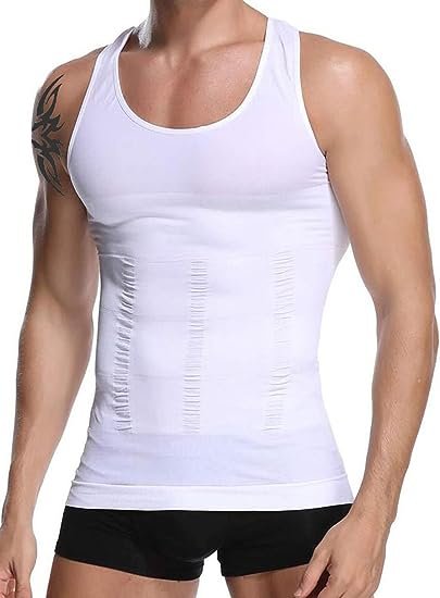 Mens Slimming Shirt Body Shaper Vest Compression Shirt Tummy Control Shapewear Abdomen Undershirt